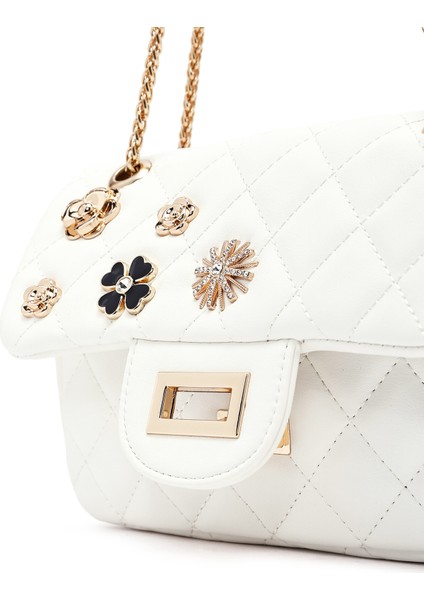 Kadın Beyaz Uzun Askılı Kapitone Omuz Çantası 25ABD2611KP