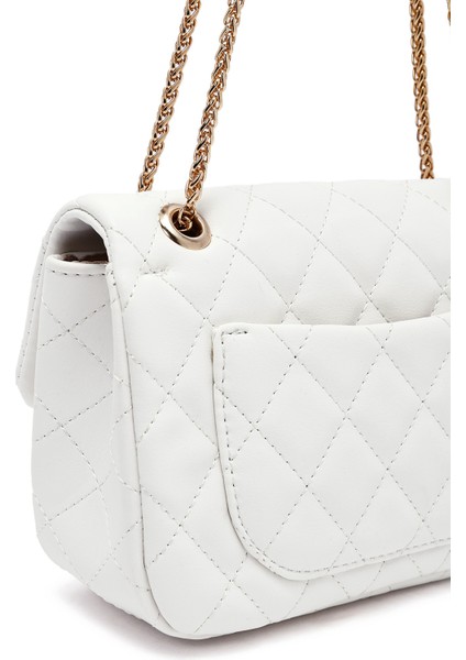 Kadın Beyaz Uzun Askılı Kapitone Omuz Çantası 25ABD2611KP