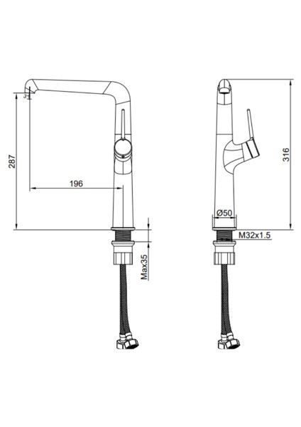 Flow Uzun Lavabo Çanak Bataryası Armatürü FL6500 fiyatları