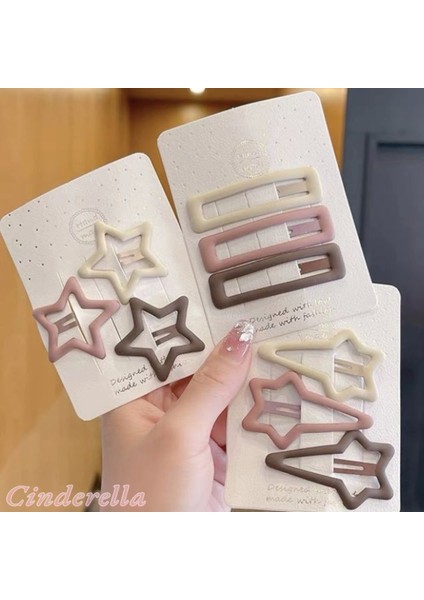 3'lü Büyük Mat Soft Renkli Yıldız Çıt Çıt Toka Seti 4.2cm - Yıldızlı Çıtçıtlı Çocuk Saç Tokası modelleri