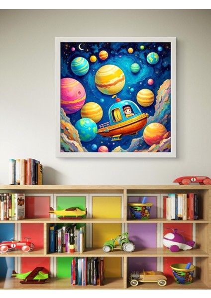 Uxay Gemisi Çocuk Odası LED Tablo – 60X60 cm | Sıva Üstü Montajlı, Tak-Çalıştır Sistem, Arapuarlı fiyatları