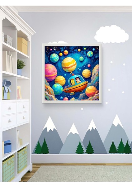 Uxay Gemisi Çocuk Odası LED Tablo – 60X60 cm | Sıva Üstü Montajlı, Tak-Çalıştır Sistem, Arapuarlı indirimleri