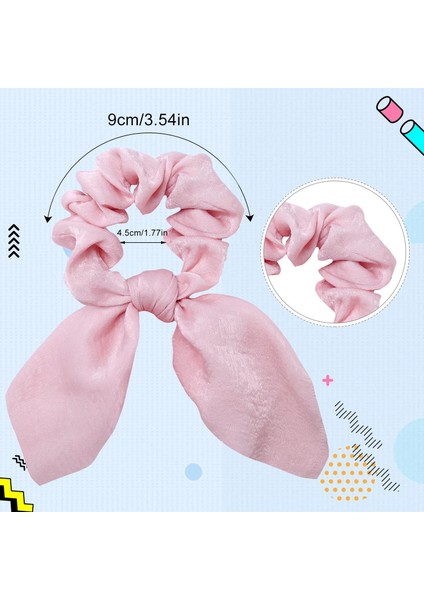 3'lü Fular Scrunchie Fularlı Fiyonk Lastik Toka - Yeni Sezon Kadın Fularlı Lastik Saç Tokası Renk-3 fiyatları