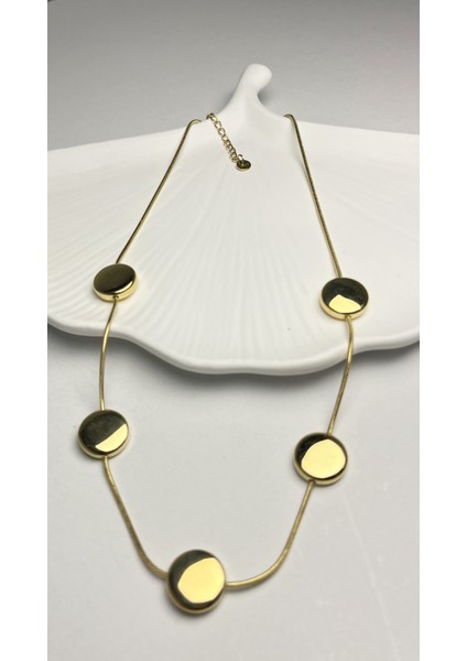 Minimal Yuvarlak Altın Kaplama Çelik Kolye fiyatları