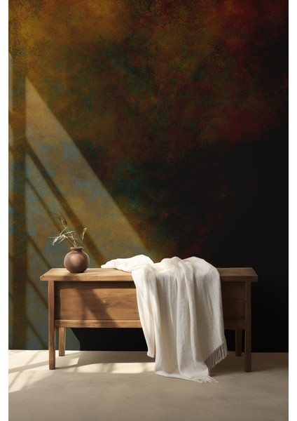 Sanatsal Patina Duvar Kağıdı Amber Indigo | Kendinden Yapışkanlı & Dokulu Kağıt fiyatları