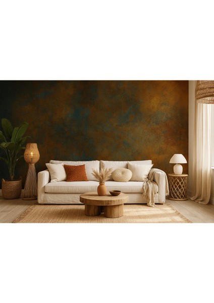 Sanatsal Patina Duvar Kağıdı Amber Indigo | Kendinden Yapışkanlı & Dokulu Kağıt fırsatları