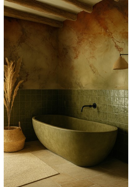 Kendinden Yapışkanlı Yankı Desenli Duvar Kağıdı –toprak Tonlarında Mermer Damar Görünümlü