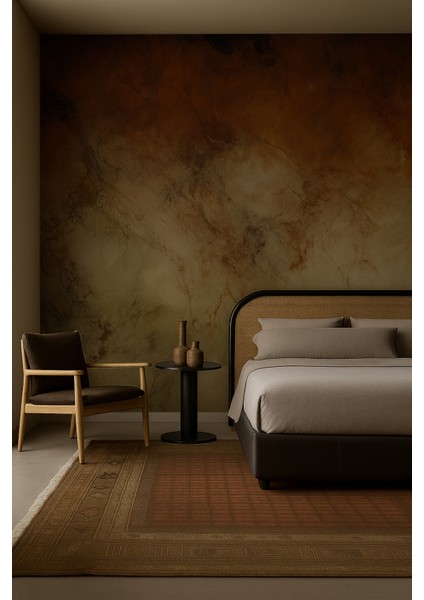 Kendinden Yapışkanlı Yankı Desenli Duvar Kağıdı –toprak Tonlarında Mermer Damar Görünümlü indirimleri