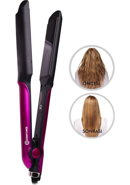 Mor Saç Düzleştirici – 230°C Seramik Termal Plaka, Hafif Ergonomik Tasarım ve LCD Isı Göstergesi fiyatları