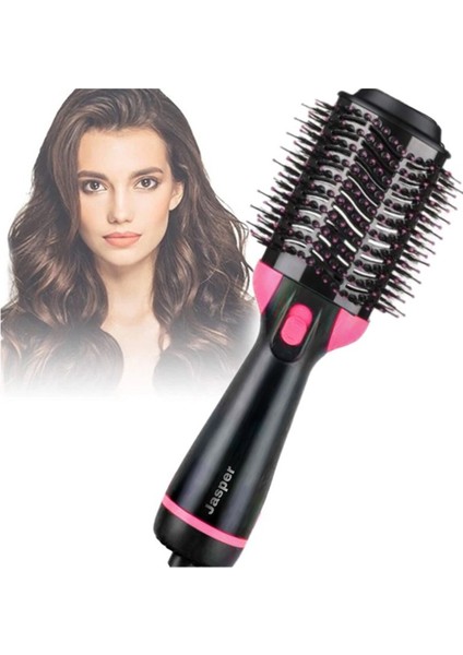25 mm Seramik Hava Üflemeli Saç Şekillendirici ve Düzleştirici Fön Tarağı – 200°C Ayarlı, Hacim ve Parlaklık İçin