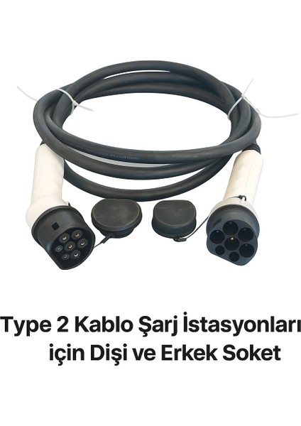 Elektrikli Araç Şarj Kablosu Ac Tip-2 22 Kw fiyatları