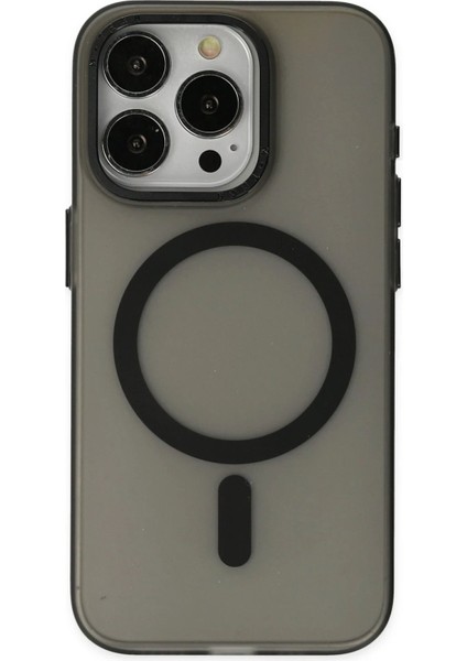 iPhone 15 Pro Kılıf Lodos Magneticsafe Mat Kapak - SIYAH-(5796) - BKS7797-9106
