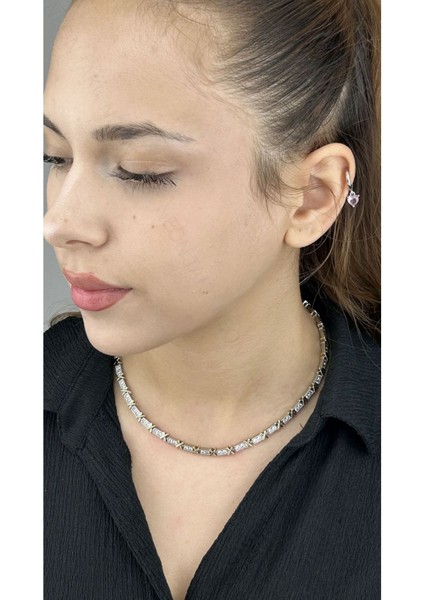 Xo Figürlü, Zirkon Taşlı, Paslanmaz Çelik Kolye 119, Gümüş Renk fiyatları