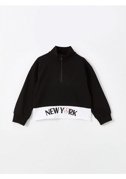 Lcw Kids Siyah Dik Yaka Kız Çocuk Kalın Sweatshirt