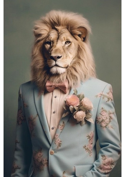 Modacı Aslan V1 Ev Duvar Salon Güzellik Salonu Ofis Dükkan Dekarasyon Kanvas Tablo fiyatları