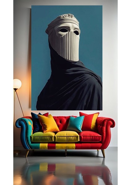 Maskeli Adam V1 Ev Duvar Salon Güzellik Salonu Ofis Dükkan Dekarasyon Kanvas Tablo