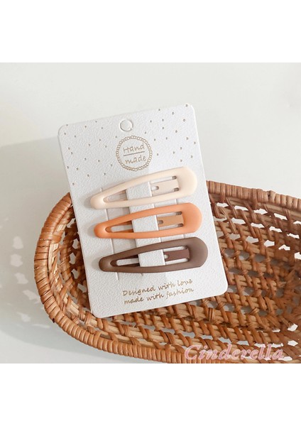 3'lü Büyük Mat Soft Basic Tonlu Klasik Model Çıtçıtlı Toka Seti 6cm - Çocuk Çıtçıt Yan Saç Tokası