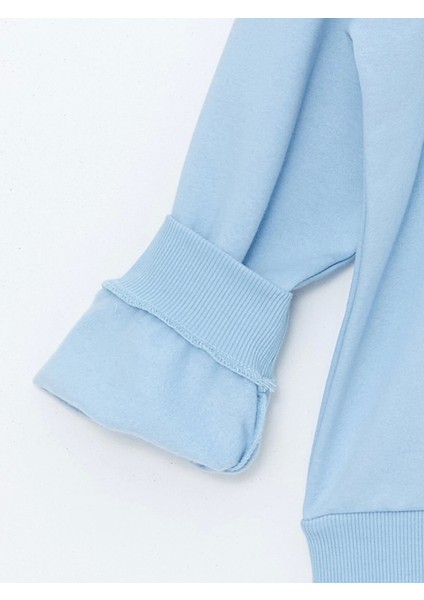 Lcw Kids Mavi Bisiklet Yaka Kız Çocuk Kalın Sweatshirt modelleri