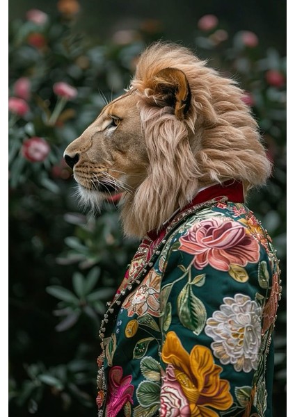 Modacı Aslan V2 Ev Duvar Salon Güzellik Salonu Ofis Dükkan Dekarasyon Kanvas Tablo fiyatları