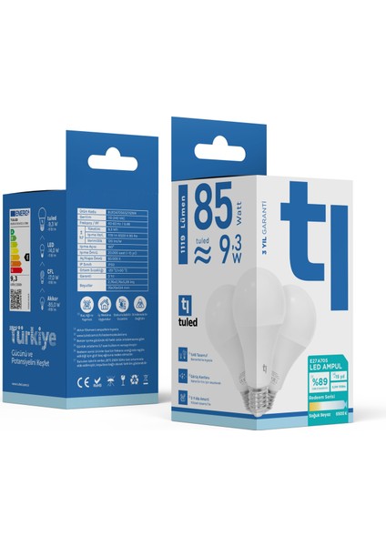 Redeem A70S E27 LED Ampul, Titreşimsiz, Göz Konforu, Tekli, 1119 Lümen, Soğuk Beyaz, 6500 Kelvin fiyatları