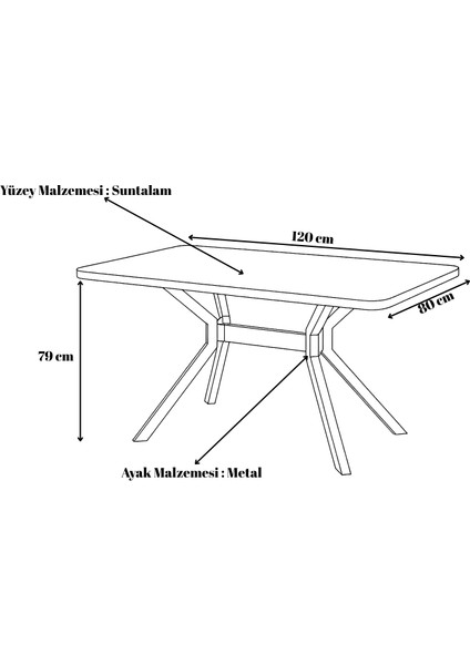 Koza Dikdörtgen Masa – Gri Mermer, Siyah Ayak, 80×120 cm (Sandalyesiz) modelleri