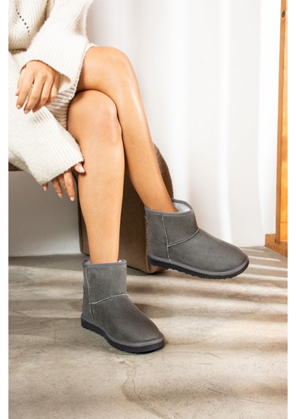 Günlük Kadın Mini Bot Desenli Alçak Desenli Taban Içi Kürklü Süet Kısa Bootie Hafif 257 - U19 fiyatları