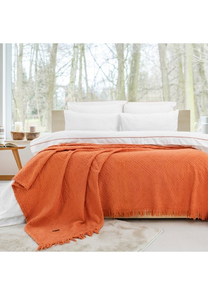 Home Kylie Yatak Örtüsü Nevresim Seti 7 Parça-Kiremit