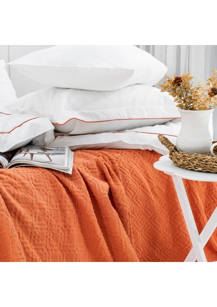 Home Kylie Yatak Örtüsü Nevresim Seti 7 Parça-Kiremit indirimleri