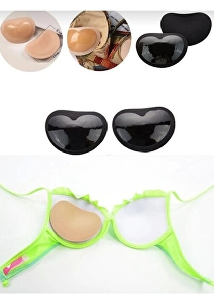 Siyah Silikon Yapışkanlı Mayo Bikini Üçgen Sütyen Pedi Push Up Kaldırıcı Ped Mayo Veya Sütyende modelleri