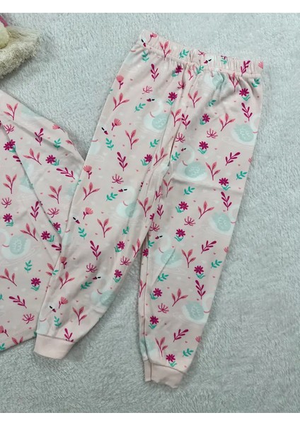 Minykids Kuğu Desen Pembe Kız Çocuk Pijama Takım modelleri