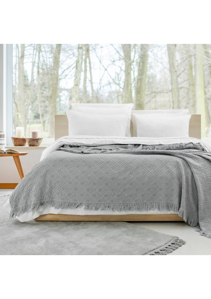 Home Kylie Yatak Örtüsü Nevresim Seti 7 Parça-Gri