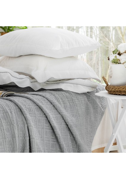 Home Kylie Yatak Örtüsü Nevresim Seti 7 Parça-Gri fiyatları