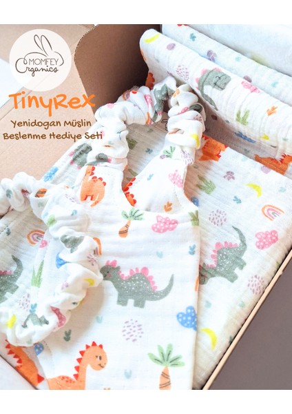 Tinyrex %100 Organik Müslin Yenidoğan Beslenme Hediye Seti – Emzirme Örtüsü, Ağız Mendili, Beslenme Önlüğü ve Kese fiyatları