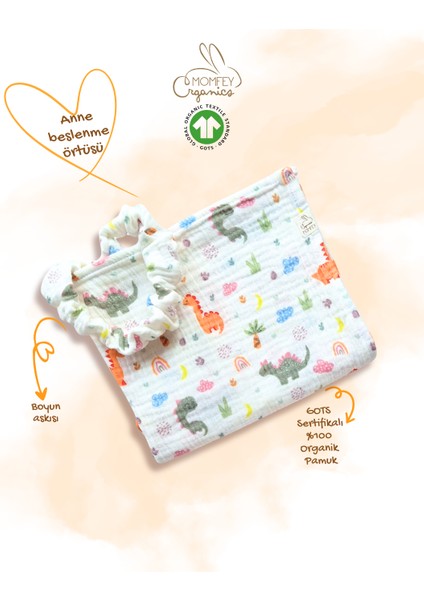 Tinyrex %100 Organik Müslin Yenidoğan Beslenme Hediye Seti – Emzirme Örtüsü, Ağız Mendili, Beslenme Önlüğü ve Kese fırsatları