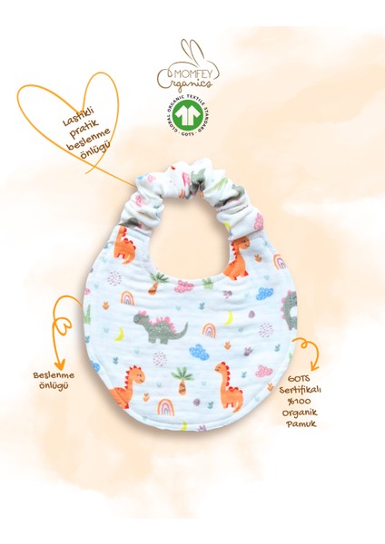 Tinyrex %100 Organik Müslin Yenidoğan Beslenme Hediye Seti – Emzirme Örtüsü, Ağız Mendili, Beslenme Önlüğü ve Kese indirimleri