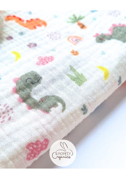 Tinyrex %100 Organik Müslin Yenidoğan Beslenme Hediye Seti – Emzirme Örtüsü, Ağız Mendili, Beslenme Önlüğü ve Kese