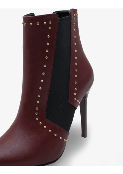 Kadın Çift Lastikli Sivri Burun Troplu Bot Melles Bordo fırsatları