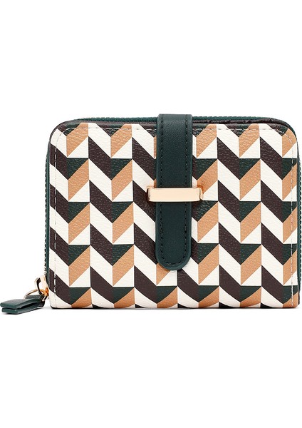 Kadın Yeşil Baskılı Cüzdan 000A2D563326