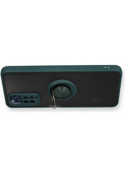 Xiaomi Redmi Note 11 Kılıf Montreal Yüzüklü Silikon Kapak - Yeşil Mrayd modelleri