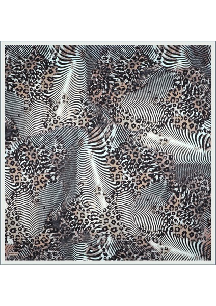 Su Yeşil Zebra Leopar Desen Twill Ipek Eşarp modelleri
