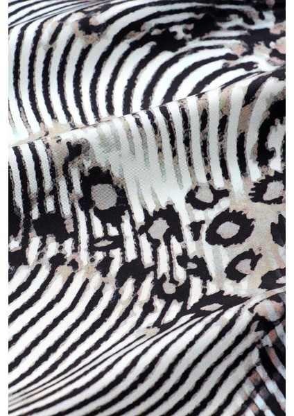 Su Yeşil Zebra Leopar Desen Twill Ipek Eşarp fırsatları