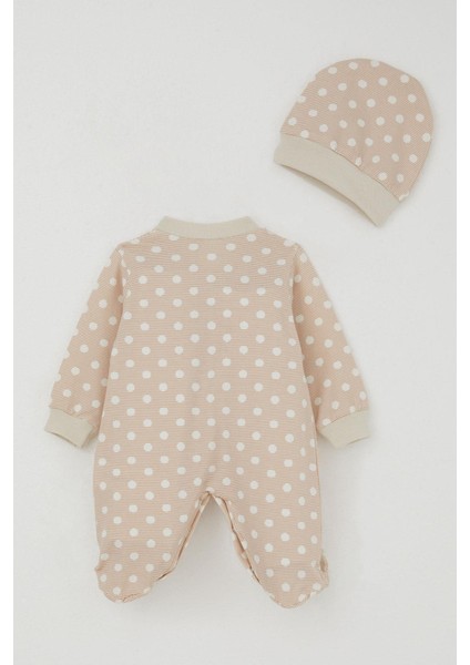 Erkek Bebek Patikli Tulum Çizgili Puantiye Desenli 0-6 Ay, Bej fiyatları