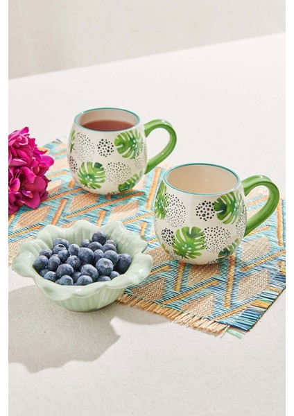 Botanic Sketch Seramik Kupa Yeşil modelleri