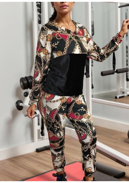 Kadın Uzun Kollu V Yaka Göğüs Altı Kadife Detay Mikro Ikili Takım indirimleri