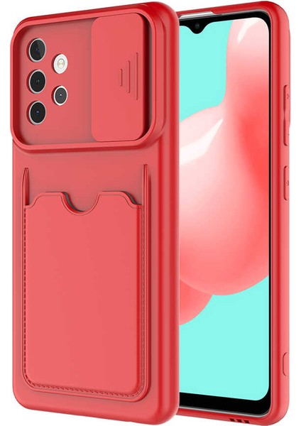 Galaxy A32 4g Kılıf ​ecrz Kartix Kapak-Kırmızı