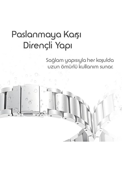 Galaxy Watch 4/5/6/7/fe/40/44/classic/42/43/46/47 Uyumlu 20MM A+Kalite Paslanmaz Çelik Bakla Kordon modelleri