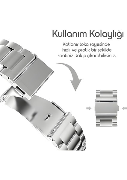Galaxy Watch 4/5/6/7/fe/40/44/classic/42/43/46/47 Uyumlu 20MM A+Kalite Paslanmaz Çelik Bakla Kordon fırsatları