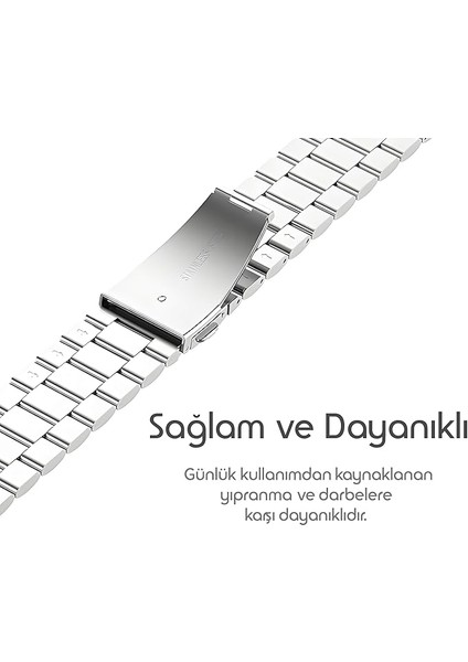 Galaxy Watch 4/5/6/7/fe/40/44/classic/42/43/46/47 Uyumlu 20MM A+Kalite Paslanmaz Çelik Bakla Kordon indirimleri