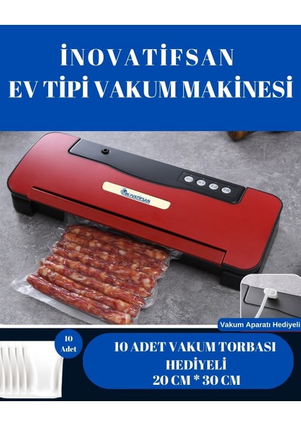 Ev Tipi Vakum Makinesi Kırmızı Kavanoz Vakumlama Hazneli modelleri