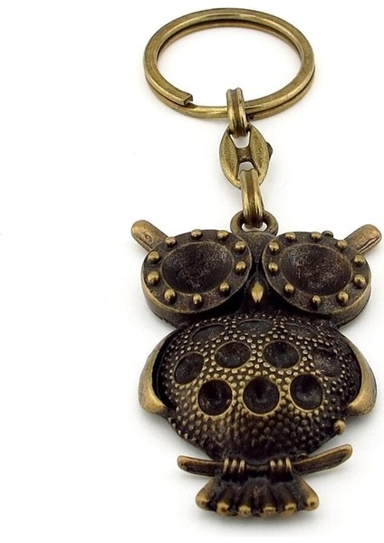 Baykuş Gece Hayvanı Orman Antik Sarı Eskitme Metal Anahtarlık KC265 modelleri
